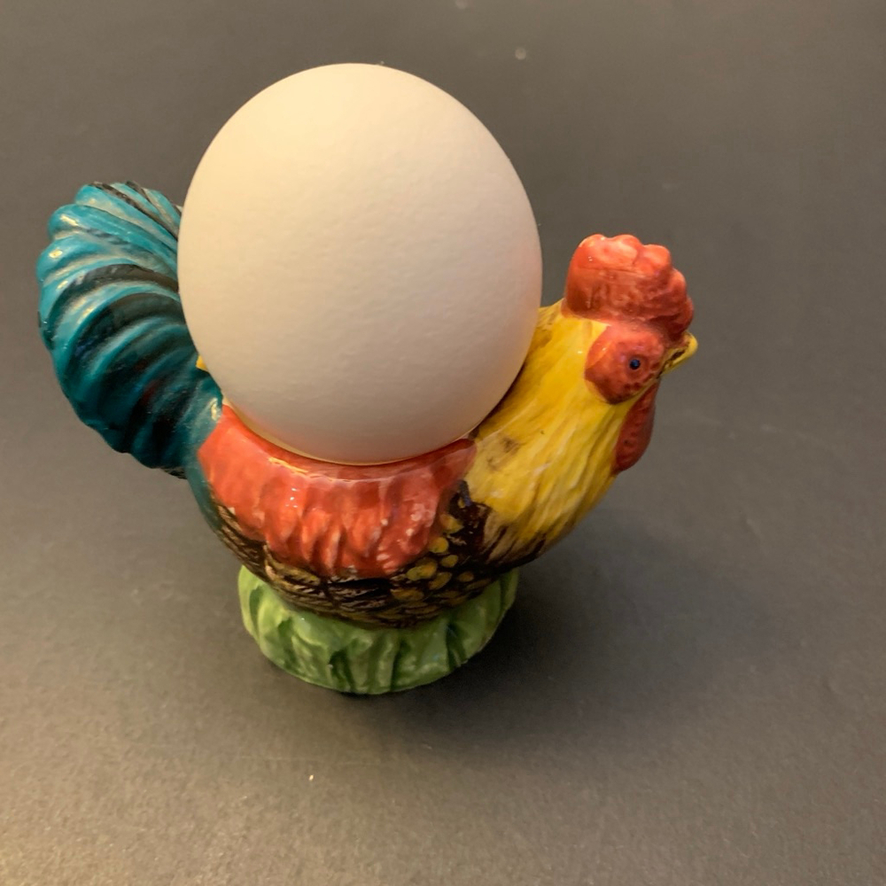 Ceramic Rooster Egg Cup One Size Red Yellow